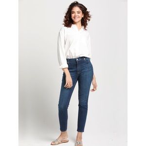 ABLE The High Rise Carla Jeans Skinny Raw Hem 29